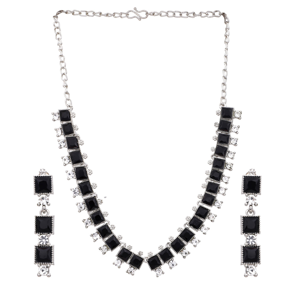 Oxidized Partywear Necklace with Earring by Leshya