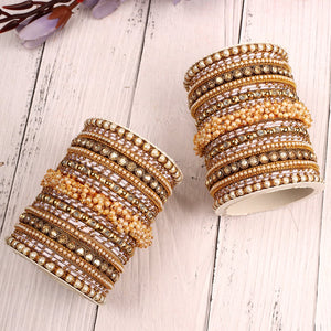 Traditional Gajra Bangle Set for 2 Hands by Leshya