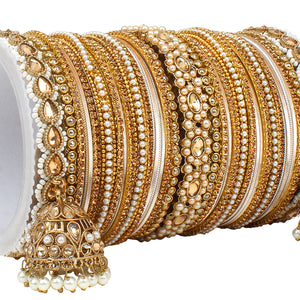 Set of 2 Rich Texture bangle set with Jhumki Borders by Leshya Plus size