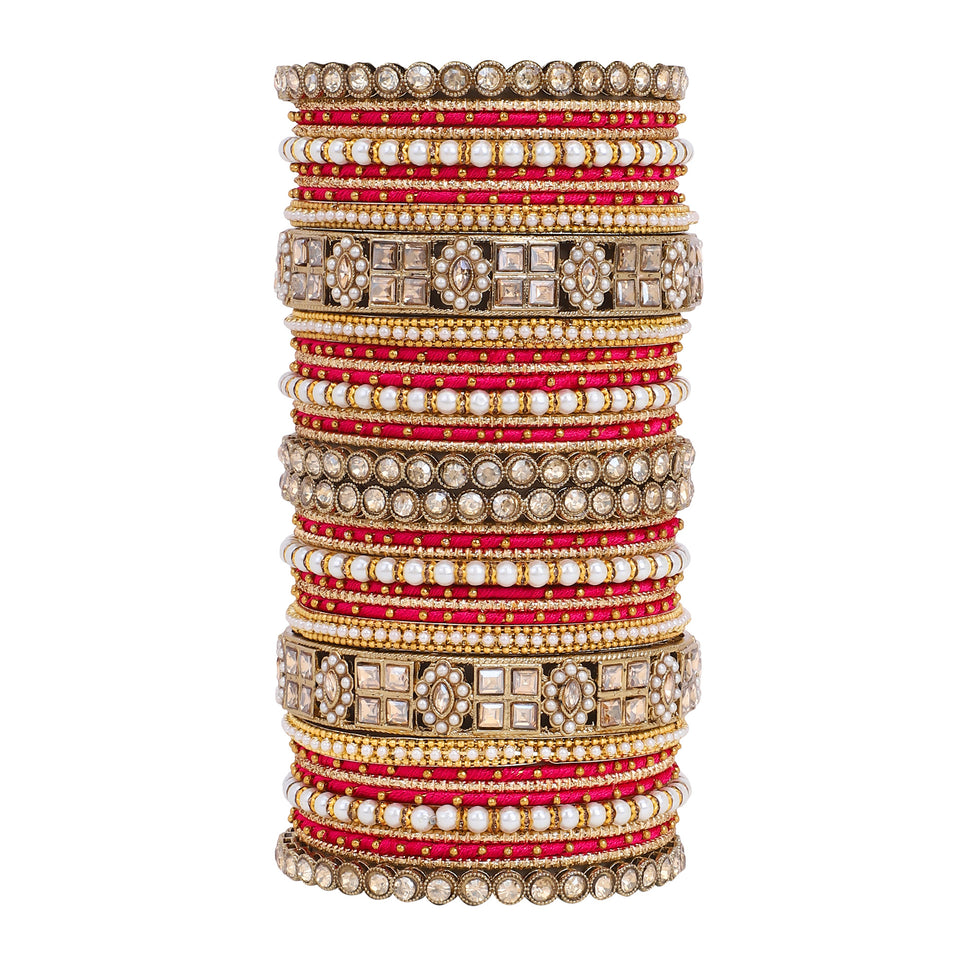 Rich Texture bangle set with Silk thread Bangles by Leshya