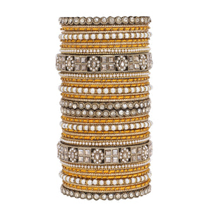 Rich Texture bangle set with Silk thread Bangles by Leshya
