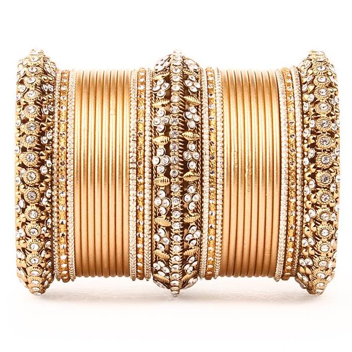 Set of 2 Bridal Matte Textured Bangle Set