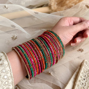Elegant Colored Thread Bangle Set