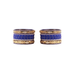 Traditional Bangle Set With Golden Dotted Bangles