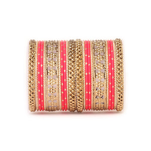 Colored Daily Wear Bangle Set With Flower Jaali Work