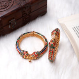 Dailywear Meenakari Peacock Rajwada Bracelets with Golden Polish by Leshya