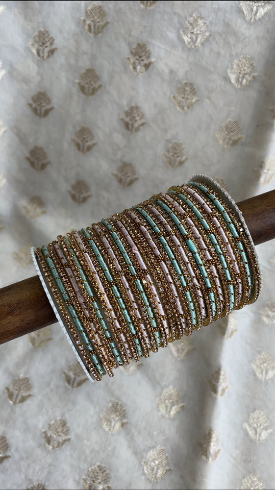 Elegant Colored Thread Bangle Set