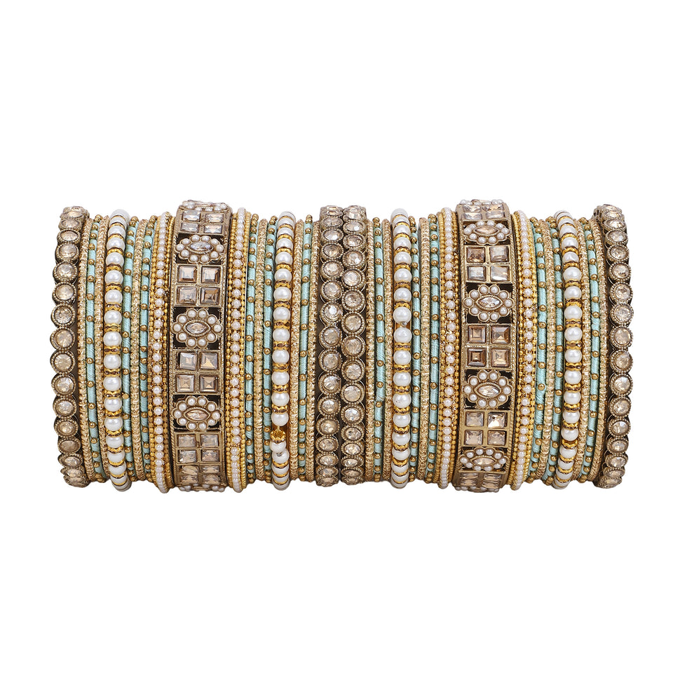 Rich Texture bangle set with Silk thread Bangles by Leshya