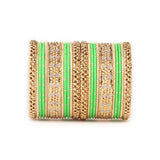 Colored Daily Wear Bangle Set With Flower Jaali Work