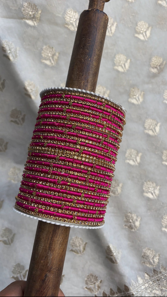 Elegant Colored Thread Bangle Set