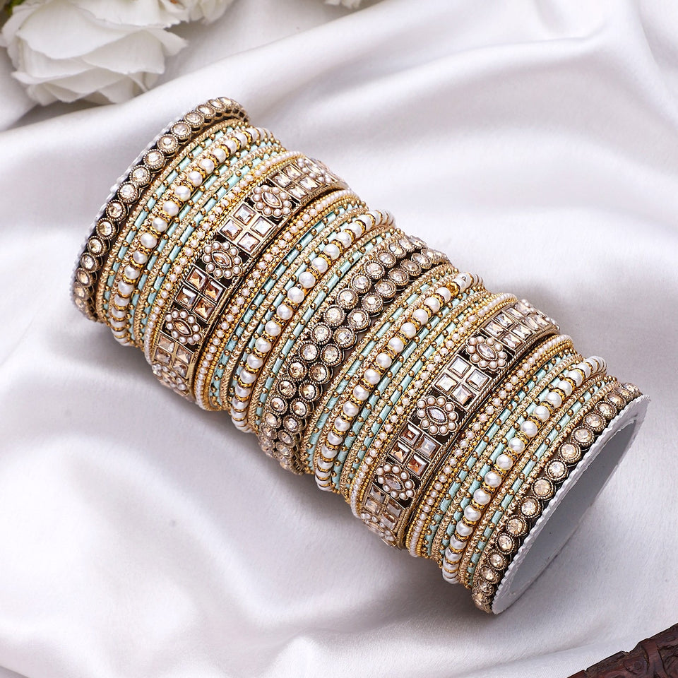 Rich Texture bangle set with Silk thread Bangles by Leshya