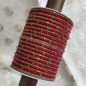Elegant Colored Thread Bangle Set