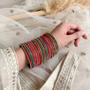 Elegant Colored Thread Bangle Set
