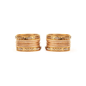 Traditional Bangle Set With Golden Dotted Bangles