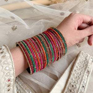 Elegant Colored Thread Bangle Set