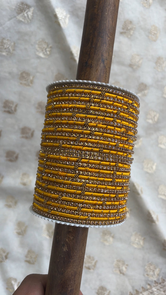 Elegant Colored Thread Bangle Set