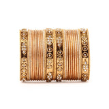 Traditional Bangle Set With Golden Dotted Bangles