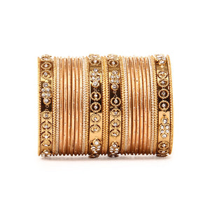 Traditional Bangle Set With Golden Dotted Bangles