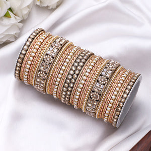 Rich Texture bangle set with Silk thread Bangles by Leshya