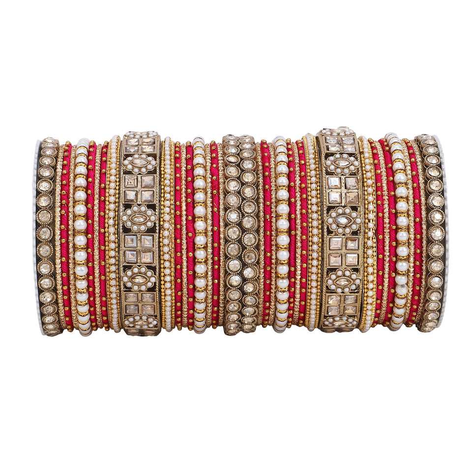 Rich Texture bangle set with Silk thread Bangles by Leshya