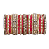 Rich Texture bangle set with Silk thread Bangles by Leshya
