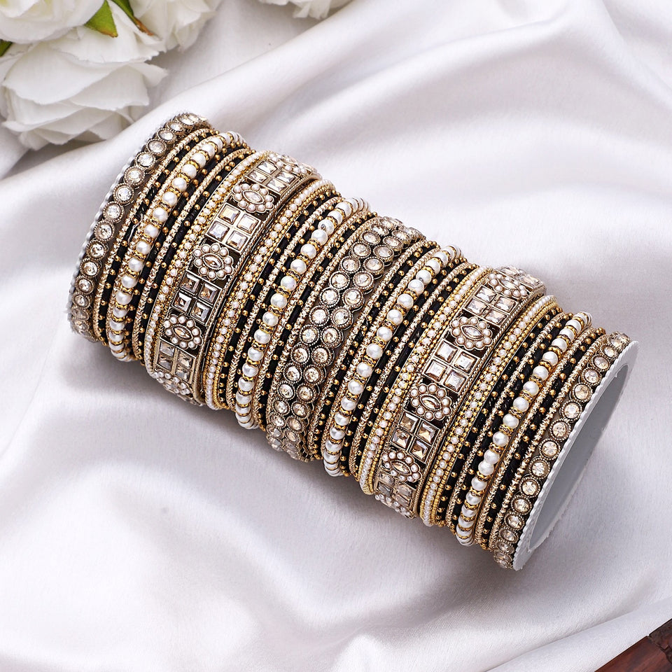 Rich Texture bangle set with Silk thread Bangles by Leshya