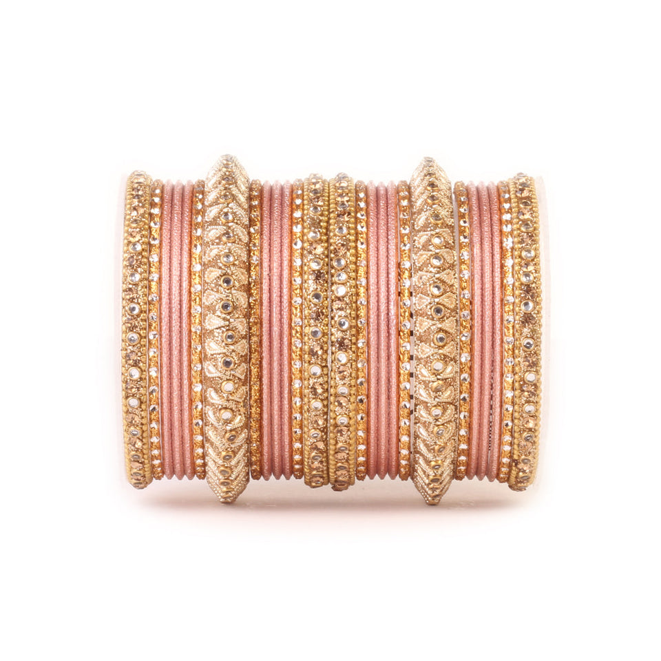Traditional Colored Kundan Work Bangle Set For Two Hands