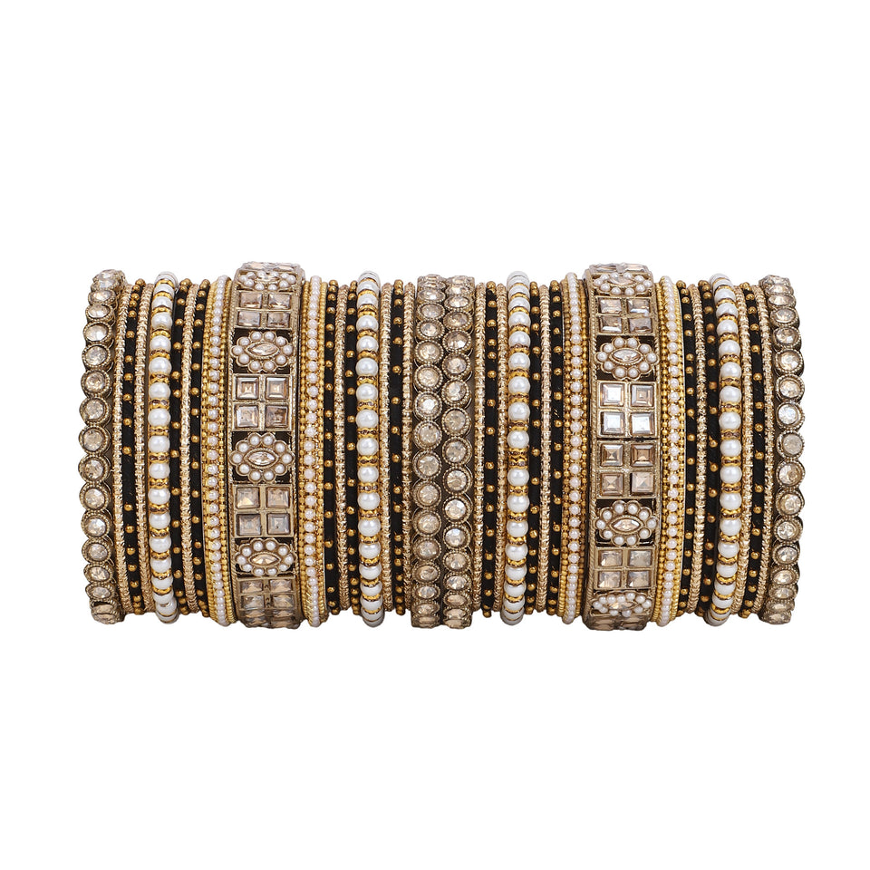 Rich Texture bangle set with Silk thread Bangles by Leshya