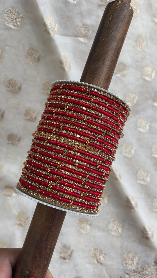 Elegant Colored Thread Bangle Set