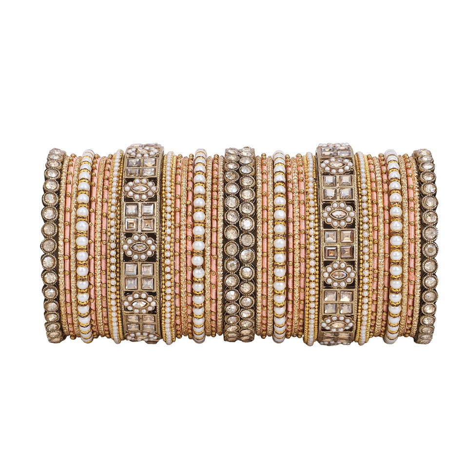 Rich Texture bangle set with Silk thread Bangles by Leshya