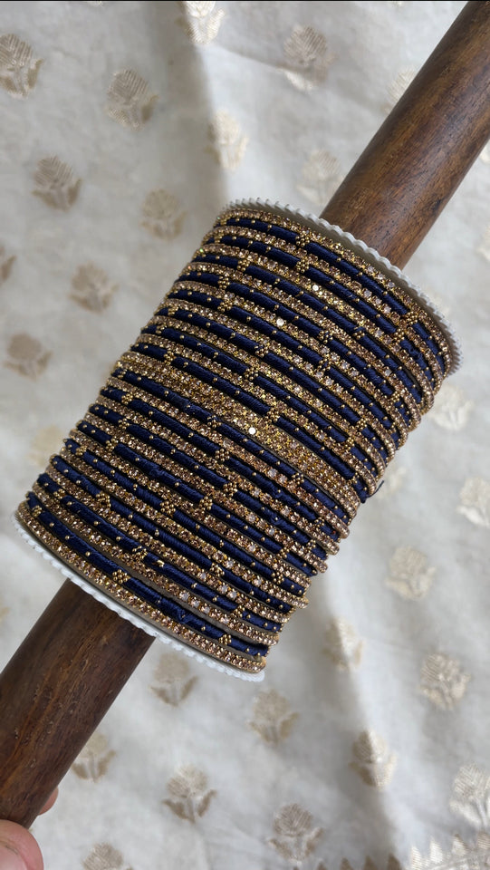 Elegant Colored Thread Bangle Set