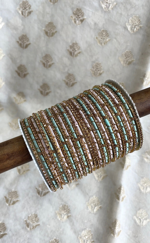 Elegant Colored Thread Bangle Set