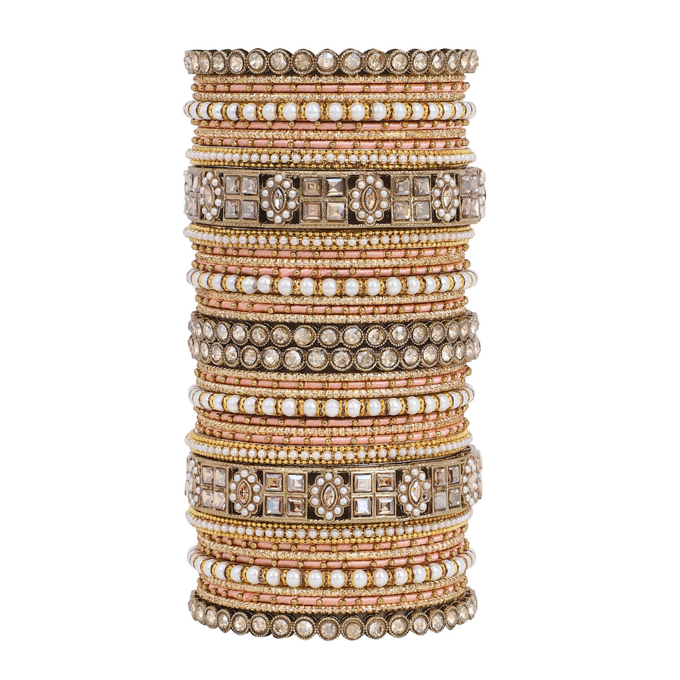 Rich Texture bangle set with Silk thread Bangles by Leshya