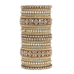Rich Texture bangle set with Silk thread Bangles by Leshya