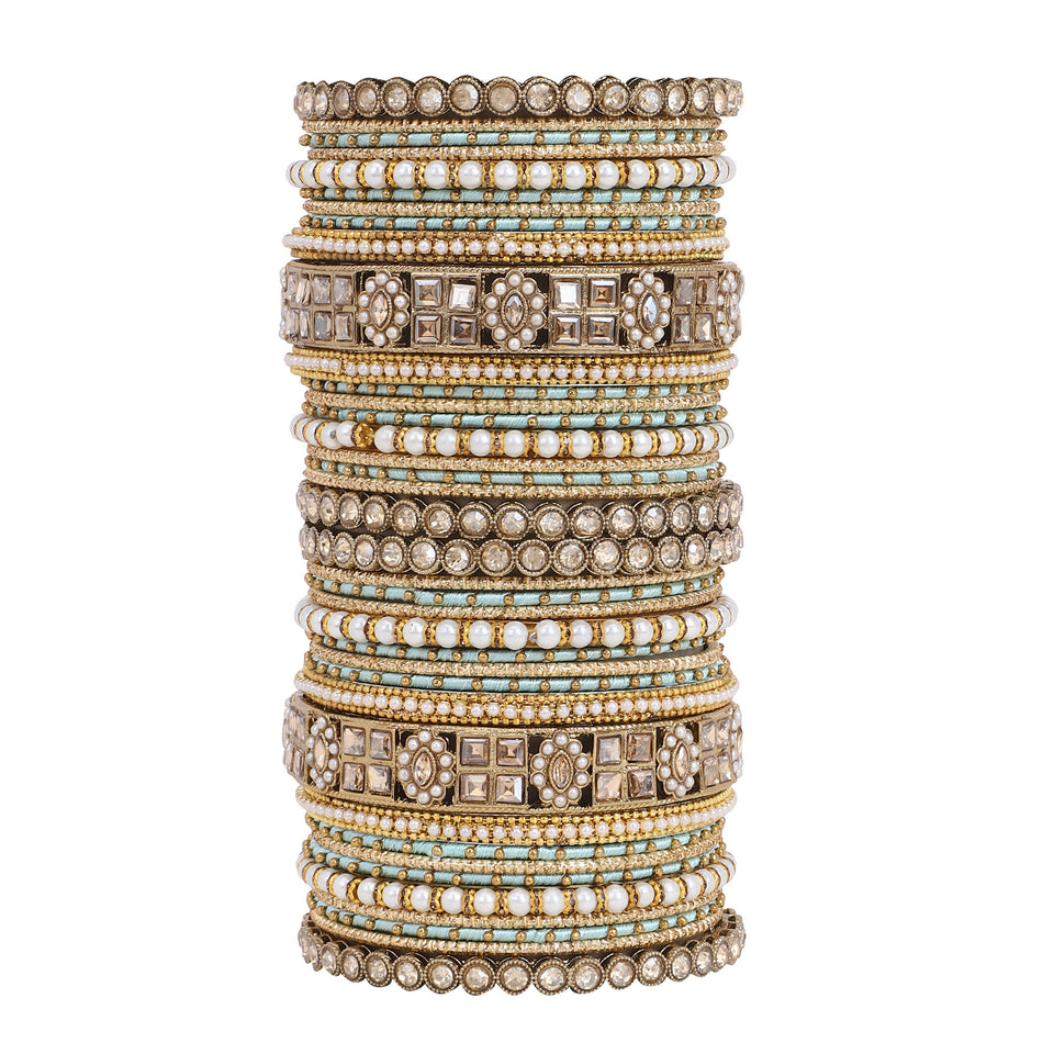 Rich Texture bangle set with Silk thread Bangles by Leshya
