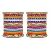 Multicoloured Traditional Style Bangle set for two hands by Leshya