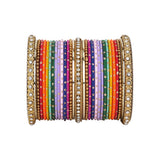 Multicoloured Traditional Style Bangle set for two hands by Leshya