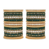Bridal Bangle Set with Kundan Kangan by Leshya