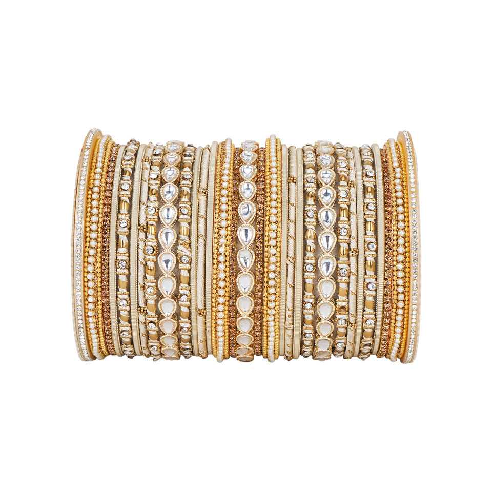Bridal Bangle Set with Kundan Kangan by Leshya