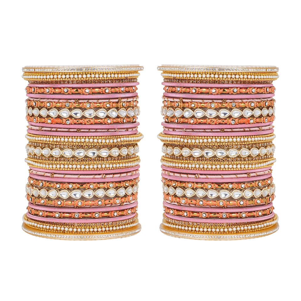 Bridal Bangle Set with Kundan Kangan by Leshya