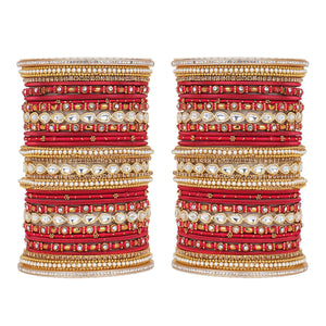 Bridal Bangle Set with Kundan Kangan by Leshya (Karva)