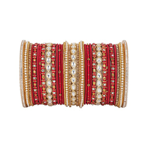 Bridal Bangle Set with Kundan Kangan by Leshya (Karva)