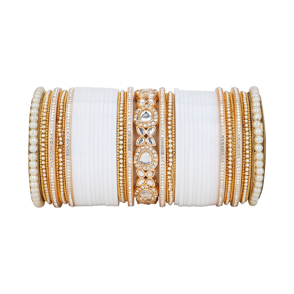 Bridal Chura with Center Kundan Kada by Leshya