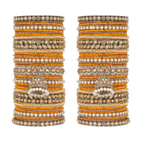 Traditional Ranisa Bangle Set with Kundan Jhumki for both hands by Leshya