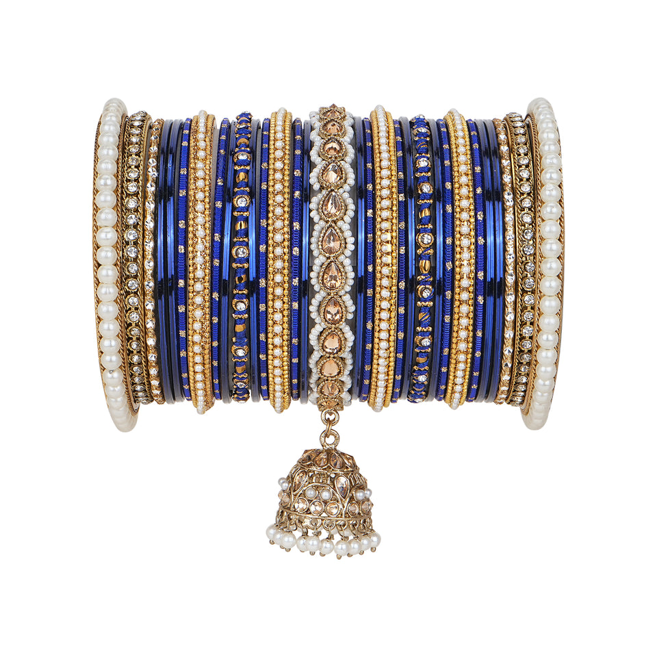 Bridal Jhumki Style Bangle set for two hands by Leshya