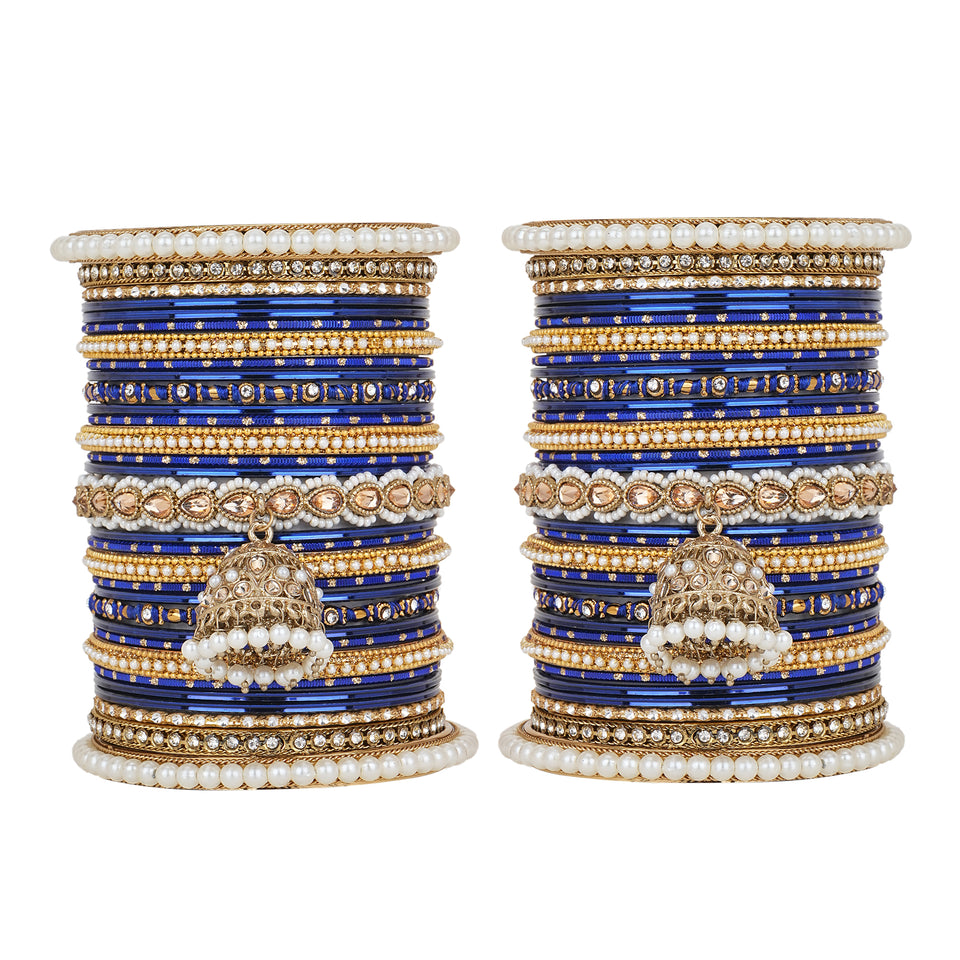 Bridal Jhumki Style Bangle set for two hands by Leshya