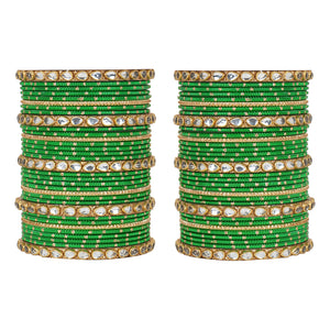 Set of 2 Multi Colour Bangle Set by Leshya