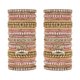 Traditional Ranisa Bangle Set with Kundan Jhumki for both hands by Leshya
