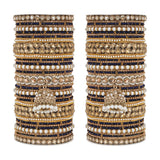 Traditional Ranisa Bangle Set with Kundan Jhumki for both hands by Leshya