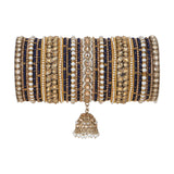 Traditional Ranisa Bangle Set with Kundan Jhumki for both hands by Leshya